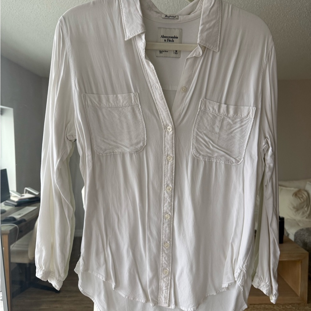 Abercrombie & Fitch Cream Boyfriend Shirt